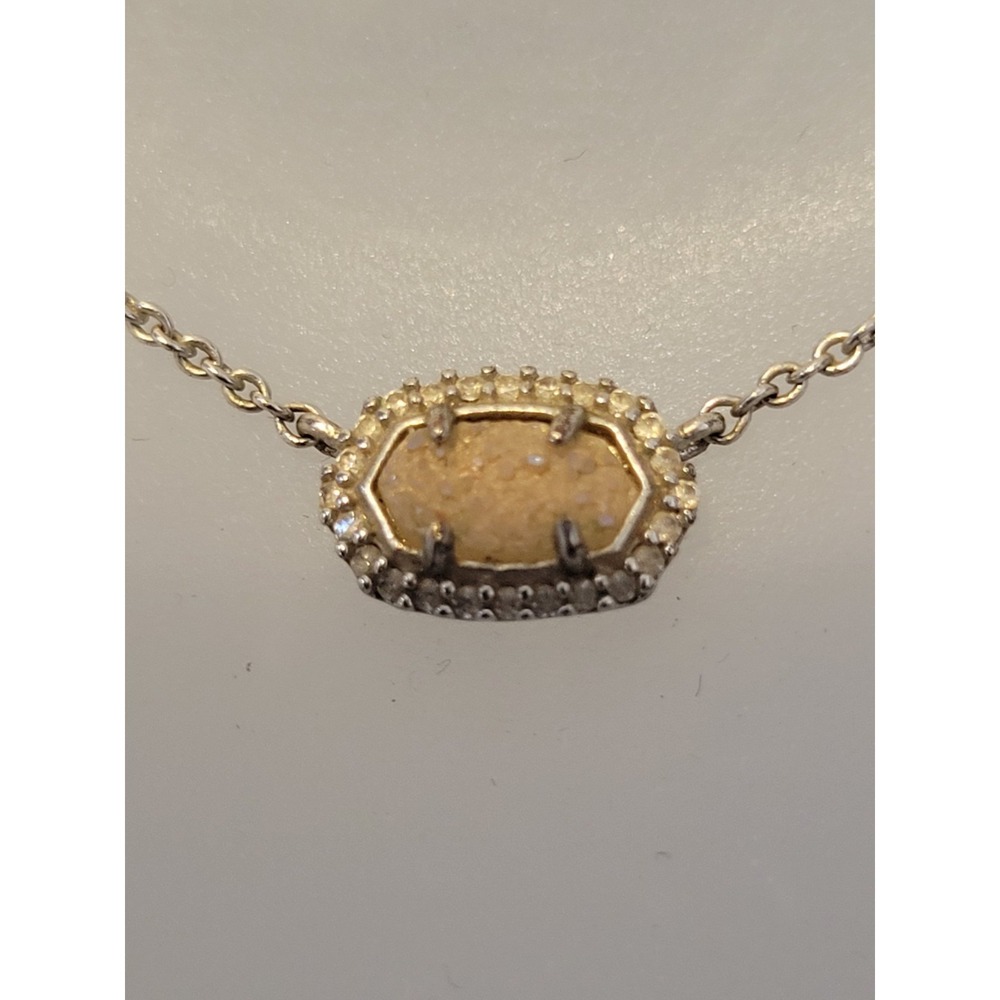 Kendra Scott‎ Elisa Silvertone Necklace in Iridescent Drusy Feminine
